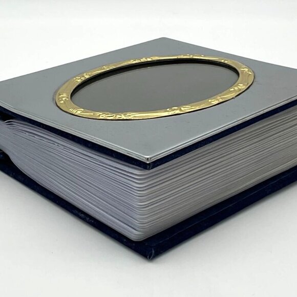 Vintage International Silver Co Photo Album With Silver & Brass Cover And Blue V - Picture 2 of 5